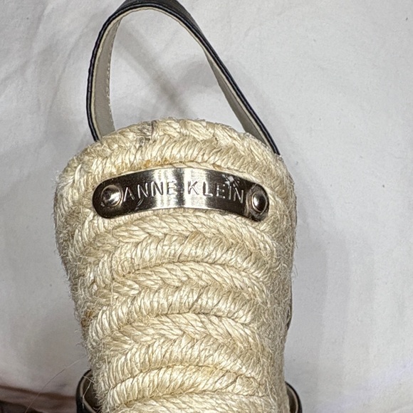 Anne Klein Aneesa Espadrille Wedge Sandals Black 9.5 - Picture 11 of 12